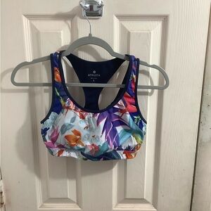 Athleta Coloful Floral Activewear Top Size Small